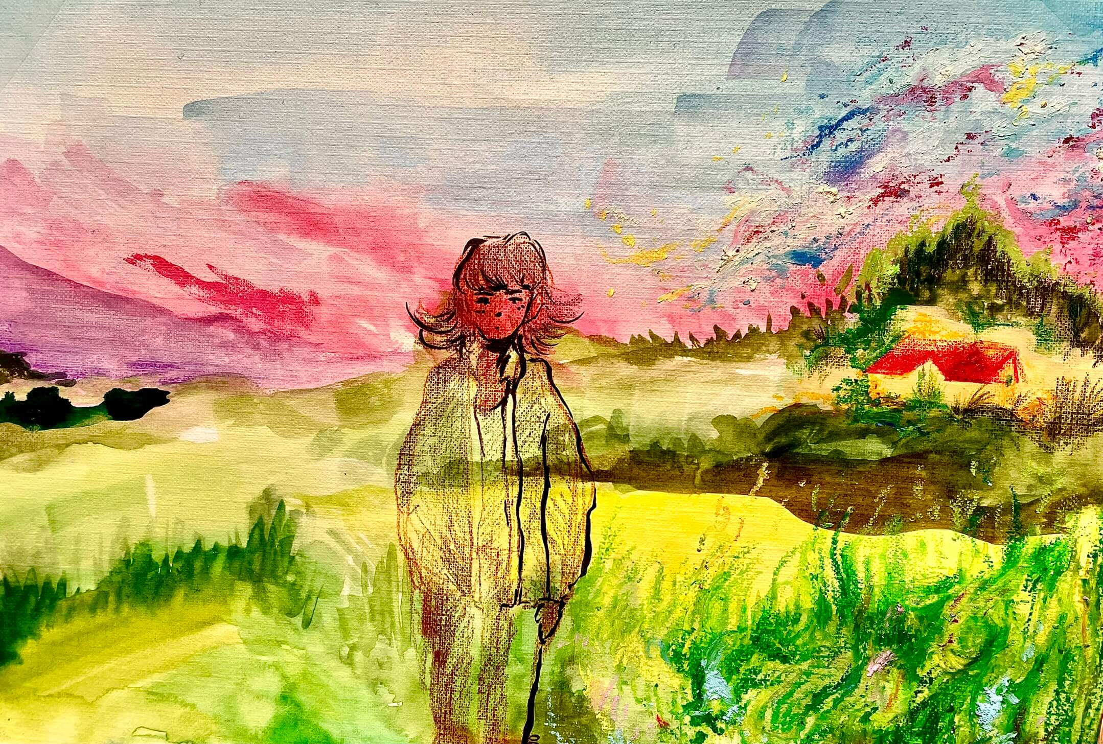 reminiscent, mixed media, 2022