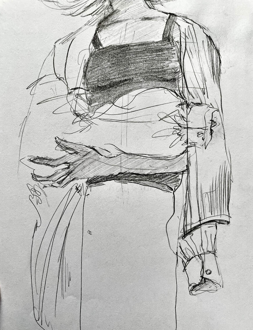 ripped, pencil, 2021